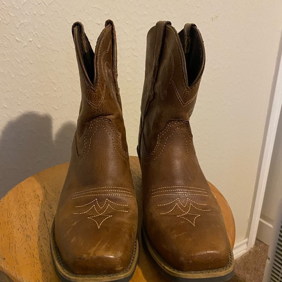 ORIGINAL JUSTIN WOMEN'S CHELLIE WESTERN BOOTIES - SQUARE TOE size 7 worn - Picture 4 of 8